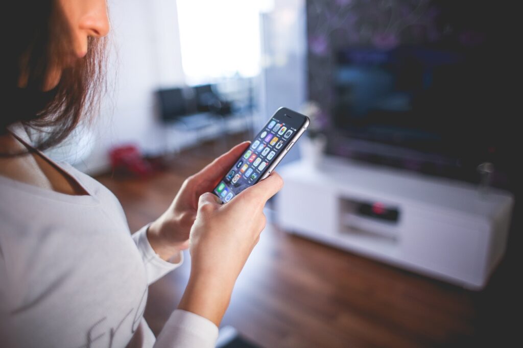 woman with phone