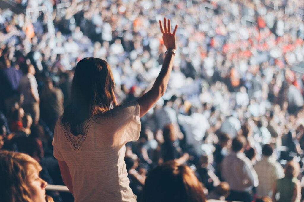 woman in audience