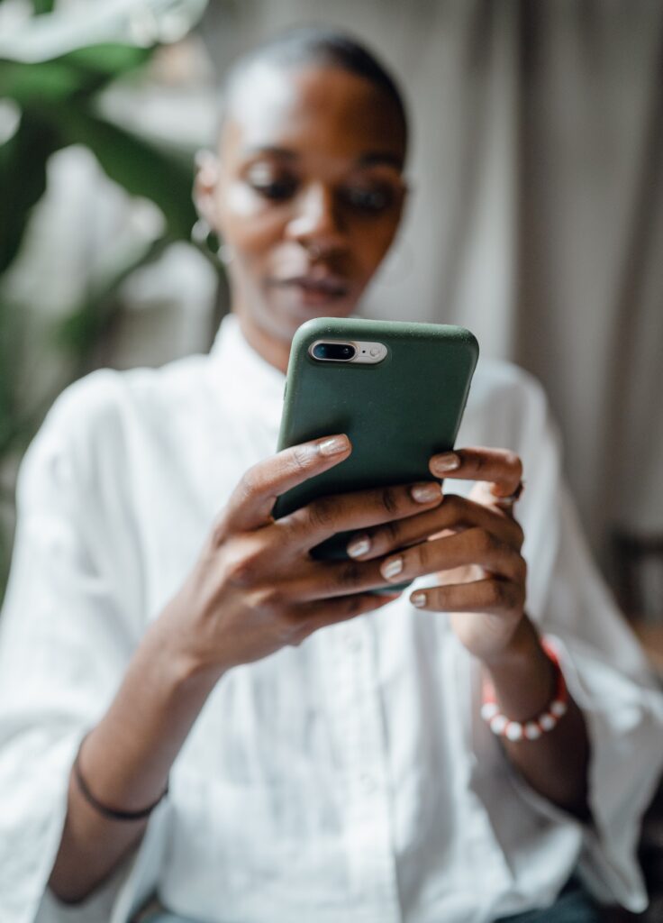 girl texting on phone